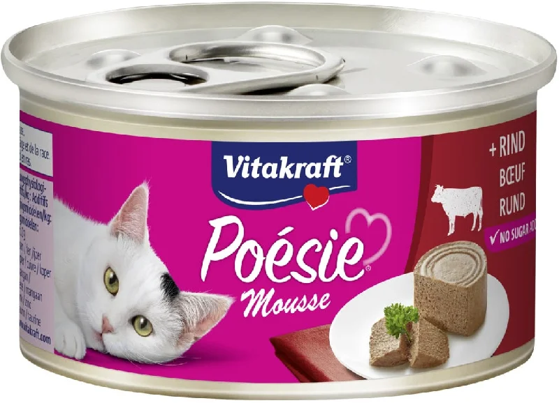 VITAKRAFT Poesie Mousse Conservă pentru pisici, cu Vită 85g