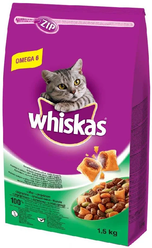 WHISKAS Hrană uscată pentru pisici adulte, cu Miel 1,4kg