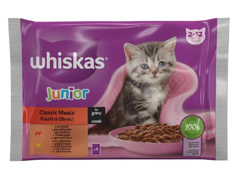 WHISKAS Vrećica JUNIOR Klasični izbor Junetina 4x85g