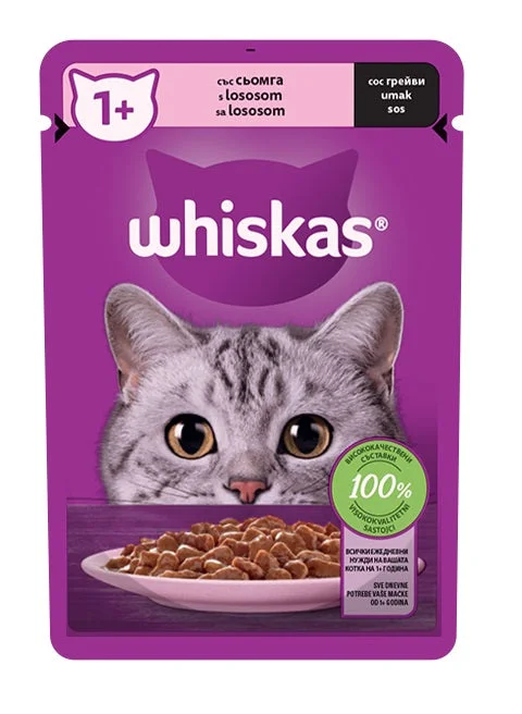 WHISKAS Vrećica Losos u umaku 1+, 85g