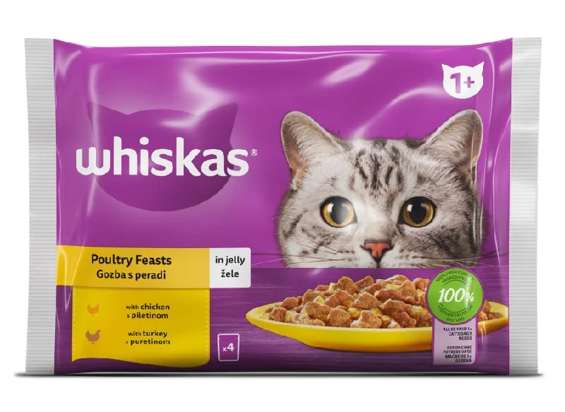 WHISKAS Vrećice Multipack Meso peradi u želeu 1+ 4x85g