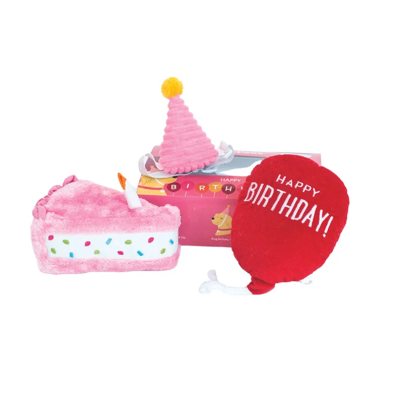 Zippypaws Birthday Box Pink Dog Toy