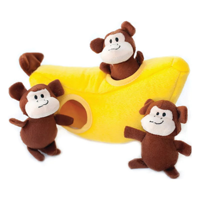 Zippypaws Burrow Monkey N Banana Dog Toy