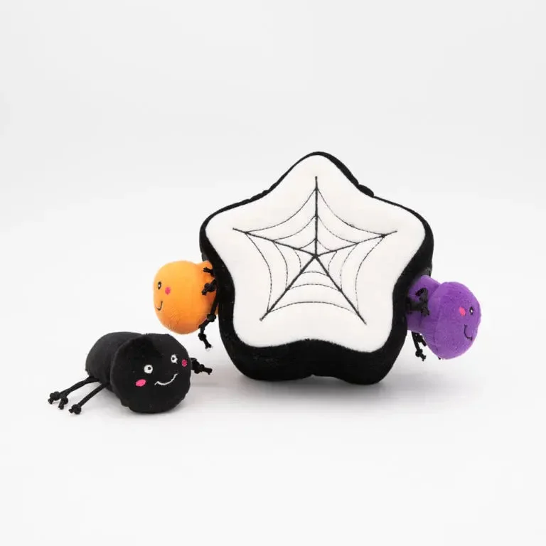 ZippyPaws Halloween Burrow Spider Web Dog Toys