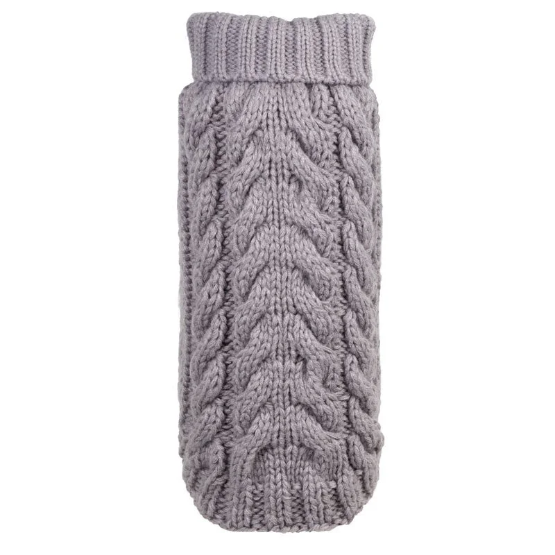 WORTHY DOG | Hand Knit Turtleneck Sweater in Grey